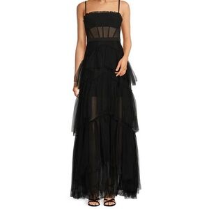 Betsy Adam black ruffel dress